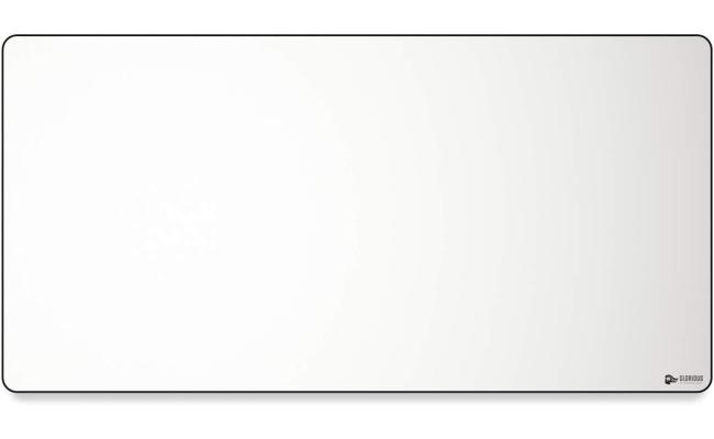 Glorious XXL Extended Gaming White Smooth Cloth & Anti-Slip Rubber Base Mouse pad, Stitched Edges |45x90cm - White